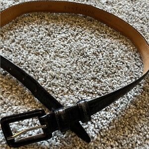 Ann Taylor Black Italy Leather Belt